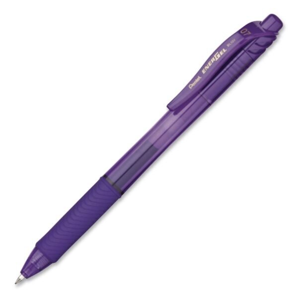 Pentel EnerGel-X Gel Pen, Retractable, Medium 0.7 mm, Violet Ink, Translucent Violet/Violet Barrel (BL107VEA)