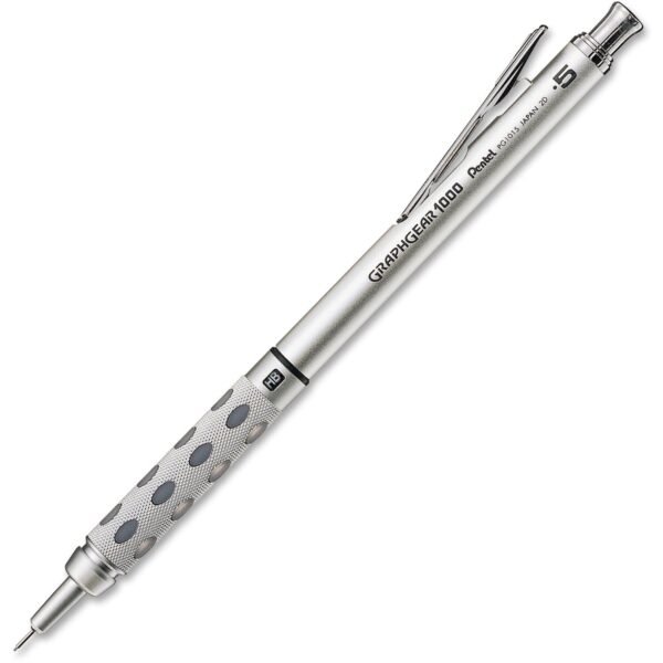 Pentel GraphGear 1000 Automatic Drafting Pencils 0.5 mm Lead - #2 - Refillable - Gray Barrel - 1 Each (PG1015A)