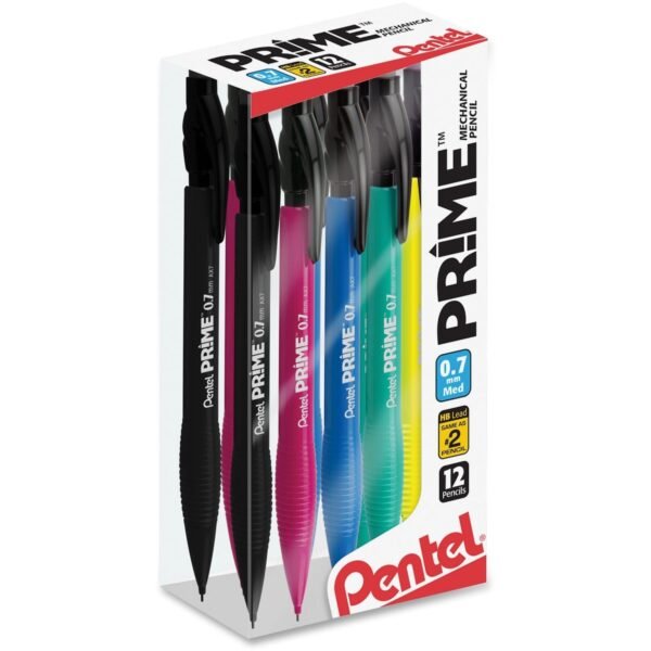 Pentel Prime Mechanical Pencil 0.7 mm Assorted Lead - #2 - Medium Point - 1 Dozen (AX7PC12M)