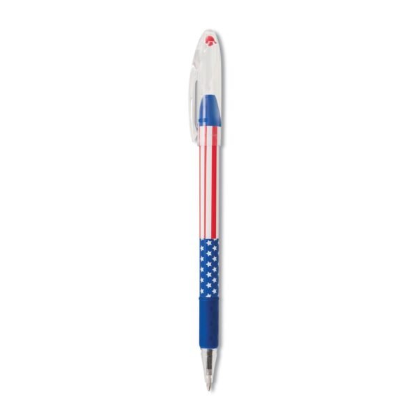 Pentel R.S.V.P. Stars and Stripes Ballpoint Pen, Stick, Fine 0.7 mm, Black Ink, Red/White/Blue Barrel, Dozen (BK90USAA)