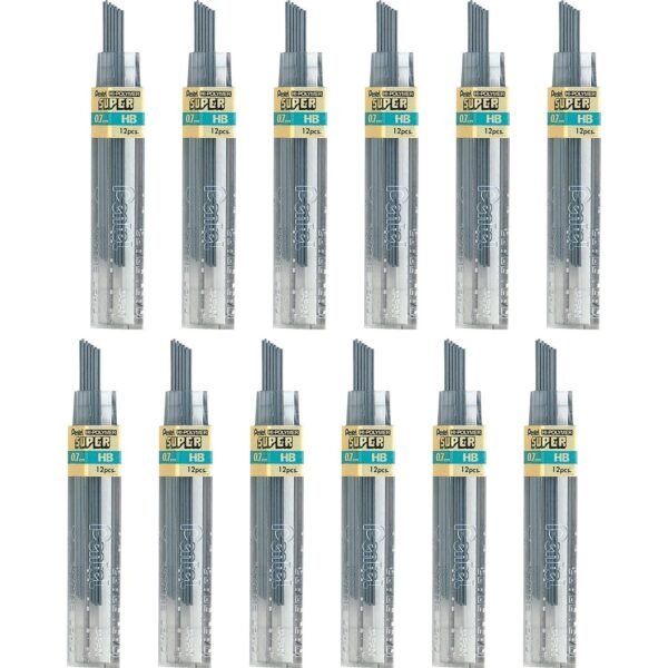 Pentel Super Hi-Polymer Leads 0.7 mm , Medium Point - HB - Black Lead - 12/Tube - 12 / Box (50HBBX)