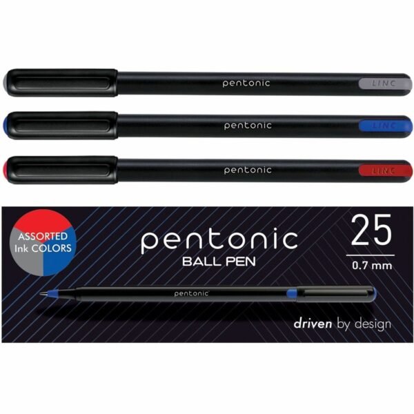 Pentonic Ballpoint Pen Set 0.7 mm Pen Point - Assorted Ink - Nickel Silver Tip - 25 / Box (PEN12126)
