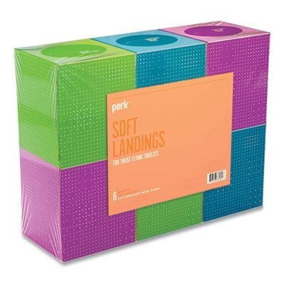 Perk Ultra Soft Standard Facial Tissue, 2-Ply, White, 95 Sheets/Box, 6 Boxes/Pack (24405546)