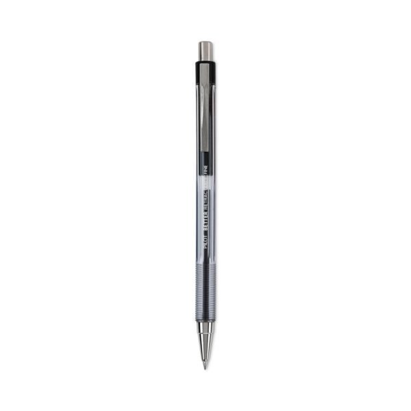 Pilot Better Ballpoint Pen, Retractable, Fine 0.7 mm, Black Ink, Smoke Barrel, Dozen (30000)