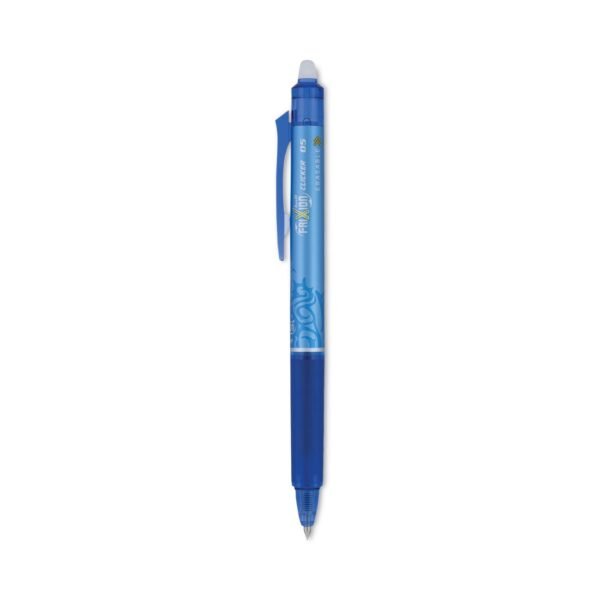 Pilot FriXion Clicker Erasable Gel Pen, Retractable, Extra-Fine 0.5 mm, Blue Ink, Blue Barrel, Dozen (32521)
