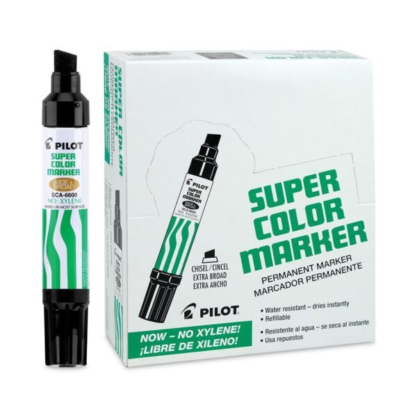 Pilot Jumbo Refillable Permanent Marker, Broad Chisel Tip, Black (45100)