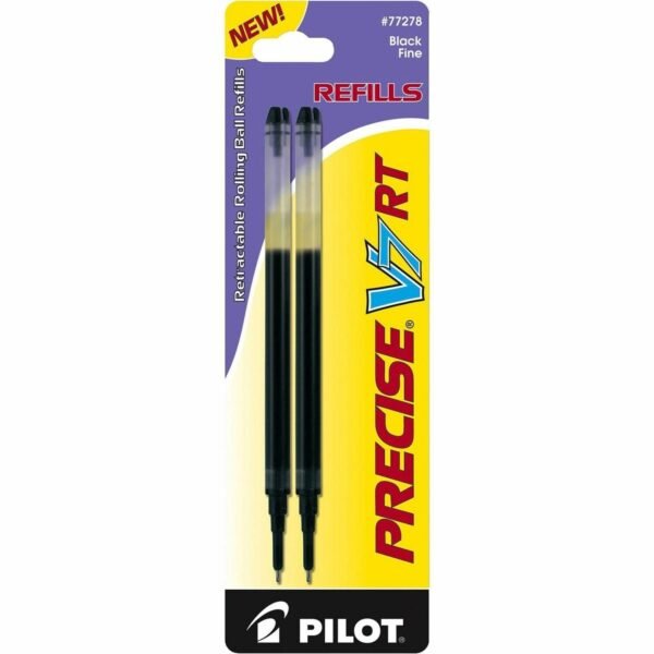 Pilot Precise V7 RT Premium Rolling Ball Pen Refills 0.70 mm , Fine Point - Black Ink - 2 / Pack (77278)