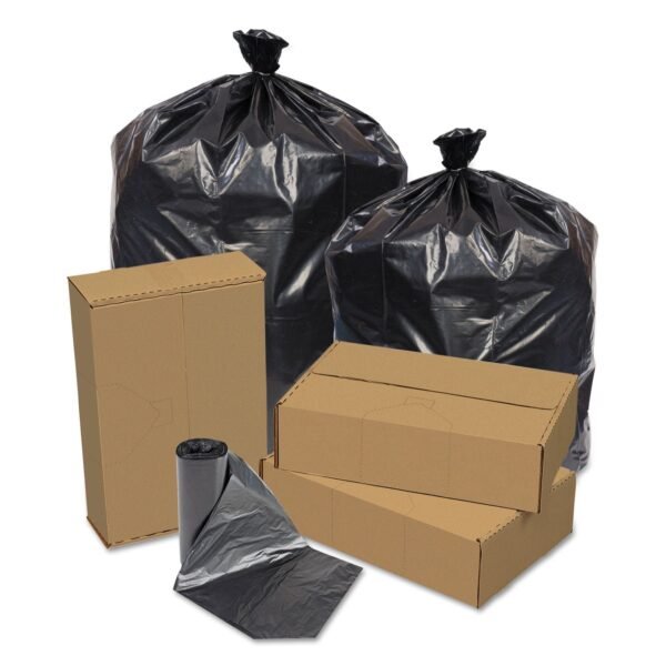 Pitt Plastics Eco Strong Can Liners, 45 gal, 1.5 mil, 40" x 46", Black, 100/Carton (EC404615K)