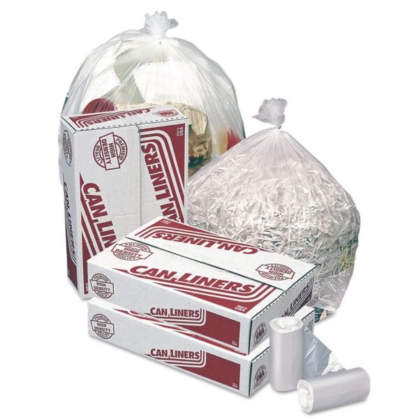 Pitt Plastics High-Density Coreless Mini-Roll Can Liners, 30 gal, 10 mic, 30" x 37", Natural, Perforated Roll, 500/Carton (MR30371MC)