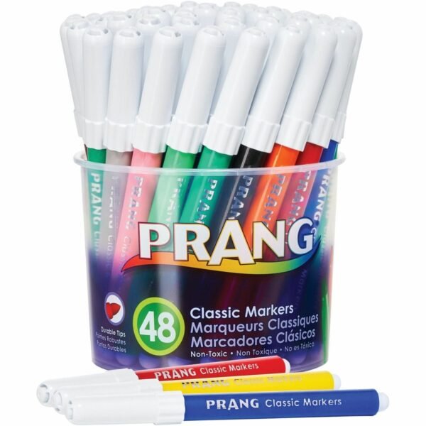 Prang Classic Bullet Tip Art Markers Bullet Marker Point - Assorted Ink - 48 / Set (80848)