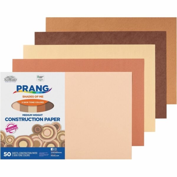 Prang Multicultural Construction Paper Art, Craft - 18" Width x 12" Length - Assorted - 50 / Pack (9512)