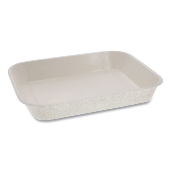Pressware Classic Stoneware Dual-ovenable Paperboard Tray, 45 Oz Capacity, 9.97 X 7.47 X 1.5, White With Brown Specks, 250/ct