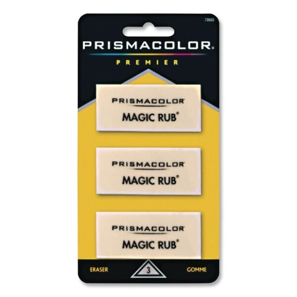 Prismacolor MAGIC RUB Eraser, For Pencil/Ink Marks, Rectangular Block, Medium, Off White, 3/Pack (70503)
