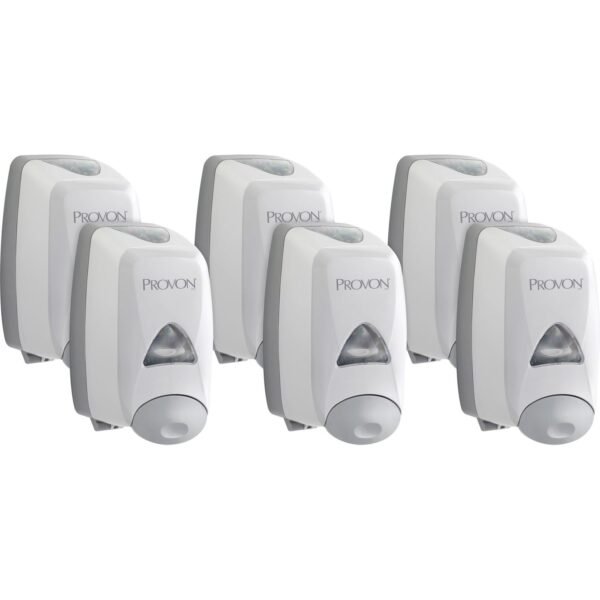 Provon FMX-12 Foam Soap Dispenser Manual - 1.32 quart Capacity - Key Lock, Soft Push, Wall Mountable - Dove Gray - 6 / Carton (516006CT)