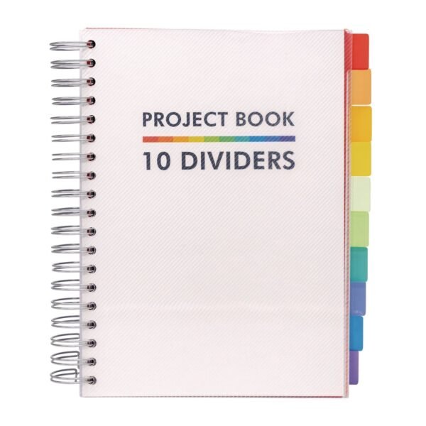 PUKKA PAD B5 Size 10-Subject Project Book, Medium/College Rule, White Cover, (200) 9.8 x 6.9 Sheets (9603PB)