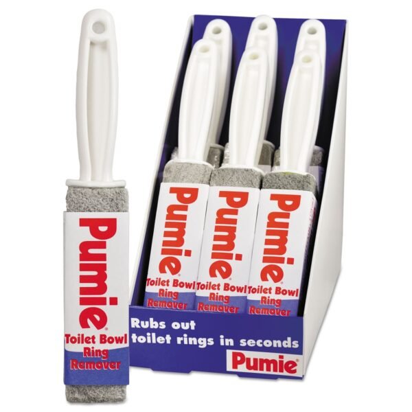Pumie Toilet Bowl Ring Remover with Handle, 1.25 x 5, Gray, 6/Pack (JAN6)