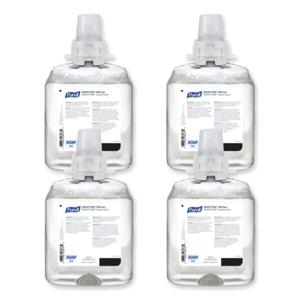 PURELL HEALTHY SOAP Mild Foam Refill, For CS4 Dispensers, Fragrance-Free, 1,250 mL, 4/Carton (517404CT)