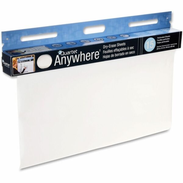 Quartet Anywhere Dry-Erase Sheets 480" (40 ft) Length - Paper - White Film - Easy Tear, Wipeable - 1 Each (85563)