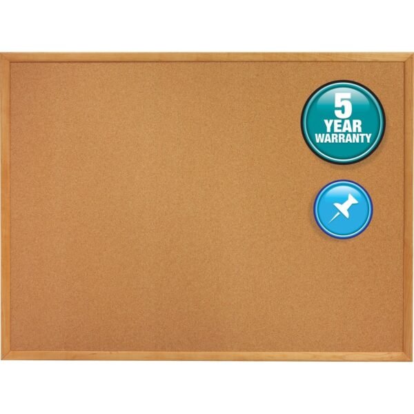 Quartet Classic Series Cork Bulletin Board 36" Board Height x 48" Board Width - Brown Natural Cork Surface - Self-healing, Flexible, Durable - Oak Frame - 1 Each (304)