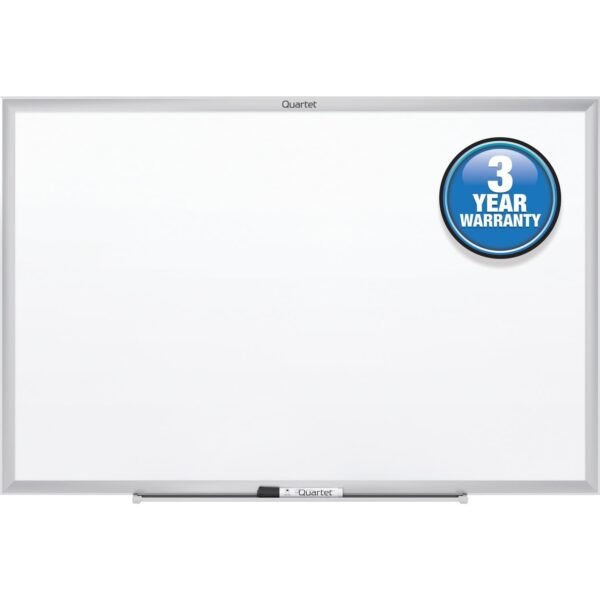 Quartet Classic Whiteboard 96" (8 ft) Width x 48" (4 ft) Height - White Melamine Surface - Silver Aluminum Frame - Horizontal/Vertical - Durable, Smooth Surface, Flexible - 1...