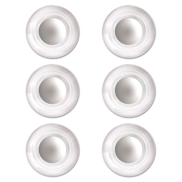 Quartet Glass Magnets, Large, Clear, 0.45" Diameter, 6/Pack (85391)