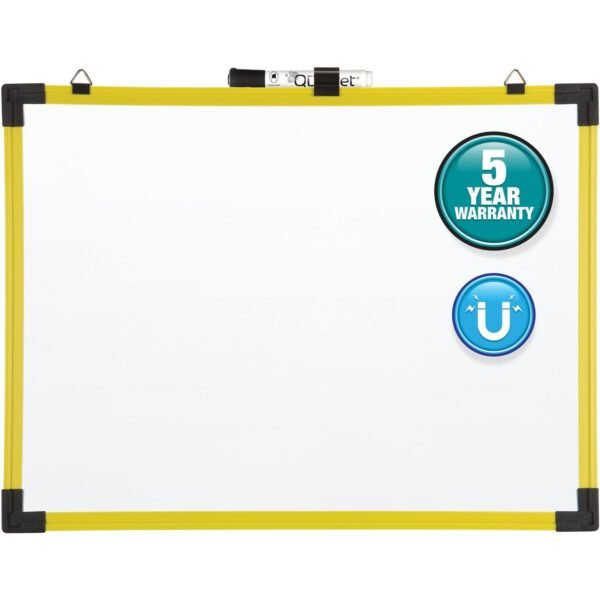 Quartet Industrial Magnetic Whiteboard 72" (6 ft) Width x 48" (4 ft) Height - White Painted Steel Surface - Bright Yellow Aluminum Frame - Rectangle - Horizontal - Magnetic - 1...