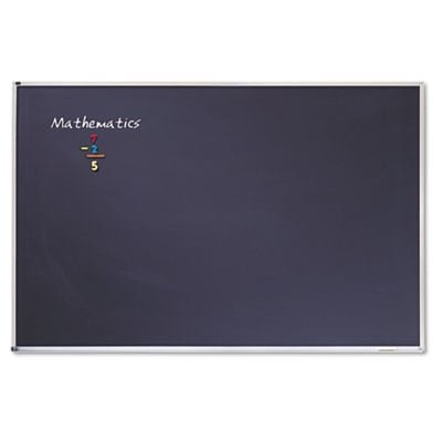 Quartet Porcelain Magnetic Chalkboard, 72 x 48, Black Surface, Silver Aluminum Frame 72" (6 ft) Width x 48" (4 ft) Height - Black Porcelain Surface - Silver Aluminum Frame -...