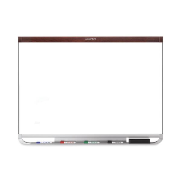 Quartet Prestige 2 DuraMax Magnetic Porcelain, 48 x 36, White Surface, Mahogany Fiberboard/Plastic Frame (P554MP2)