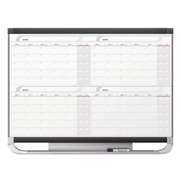 Quartet Prestige 2 Magnetic Total Erase Four-Month Calendar, 48 x 36, White Surface, Graphite Fiberboard/Plastic Frame (4MCP43P2)