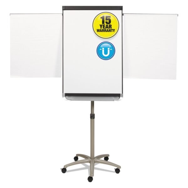 Quartet Prestige 2 Mobile Presentation Easel, 3 ft x 2 ft, Silver/White (ECM32P2)