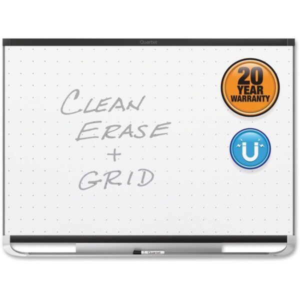 Quartet Prestige 2 Total Erase Magnetic Whiteboard 72" (6 ft) Width x 48" (4 ft) Height - White Surface - Black Aluminum Frame - Horizontal - Magnetic - 1 Each (TEM547B)