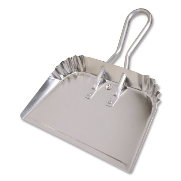 Quickie Bulldozer Dust Pan, 17" w, Aluminum Handle, Silver (428)