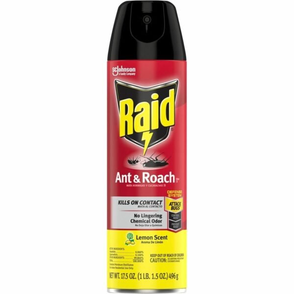 Raid Ant & Roach Killer Spray Spray - Kills Ants, Cockroaches, Water Bugs, Palmetto Bug, Silverfish, Carpet Beetle, Earwig, Spider, Lady Beetle, Black Widow Spider - 17.50 fl oz...