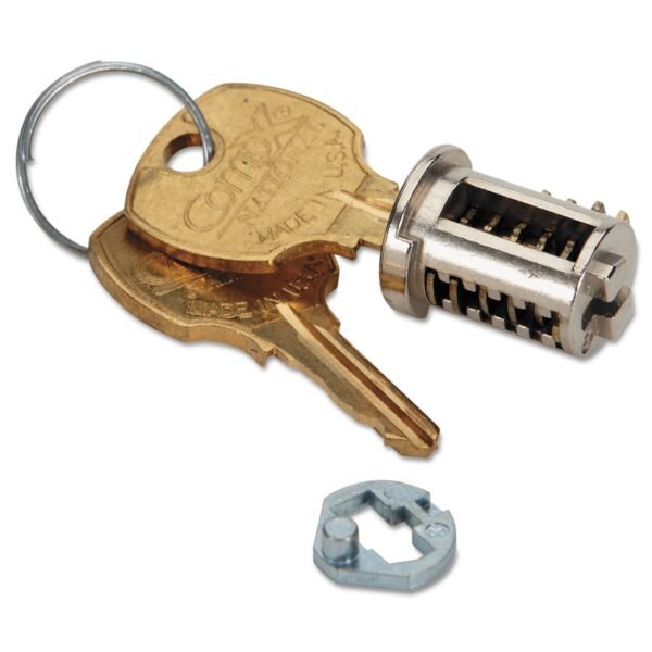 Replacement Removable Lock Core Kit for HON Locking File Cabinets and Pedestals, Brushed Chrome (F23CX)