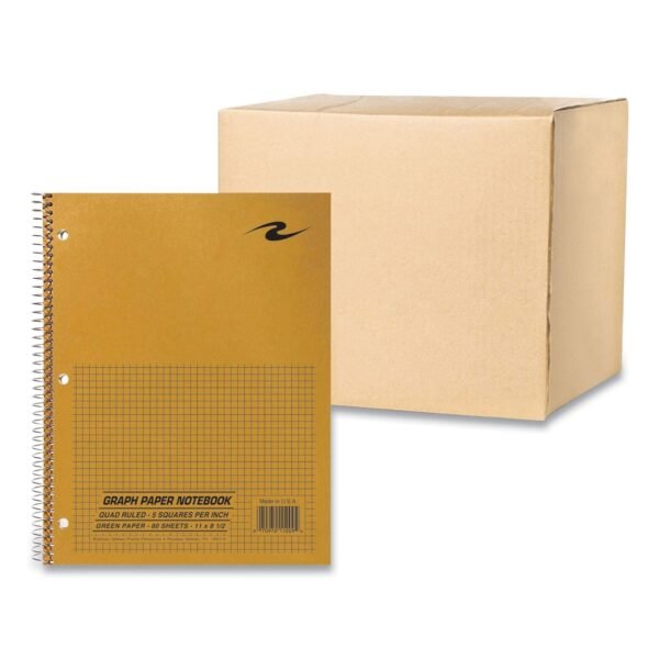 Roaring Spring Lab and Science Wirebound Notebook, Quadrille Rule (5 sq/in), Brown Cover, (80) 8.5 x 11 Sheets, 24/Carton (11209CS)