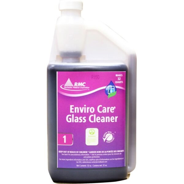 Rochester Midland RMC Enviro Care Glass Cleaner For Multipurpose - Concentrate - 32 fl oz (1 quart) - Streak-free, Alcohol-free, Ammonia-free, Dilutable - Purple - 1 Each...