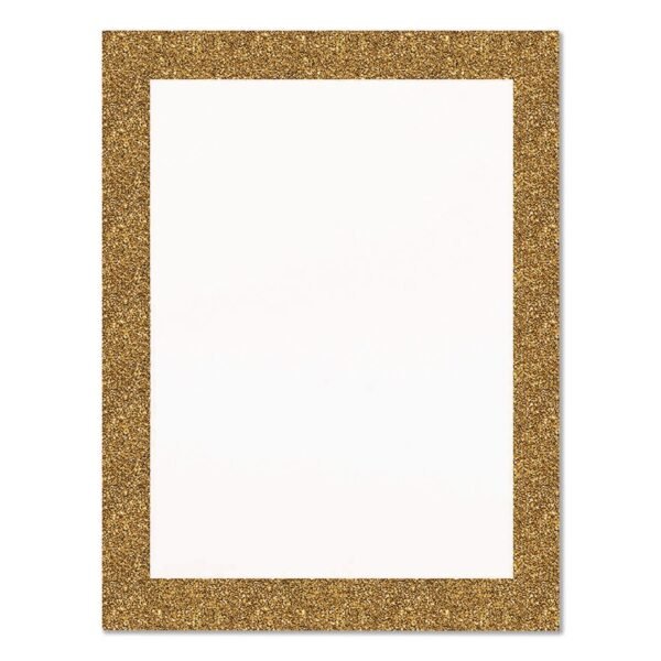 Royal Brites Glitter Poster Board, 22" x 28", Heavyweight, White with Gold Border, 25/Pack (24448M)