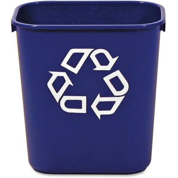 Rubbermaid Commercial 13 QT Standard Deskside Recycling Wastebaskets 3.25 gal Capacity - Rectangular - Compact, Durable - 12.1" Height x 8.3" Width x 11.4" Depth - Resin - Blue...