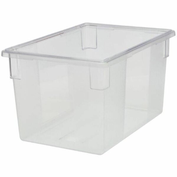 Rubbermaid Commercial 21.5-Gallon Food/Tote Boxes Transporting, Storing - Dishwasher Safe - Clear - Plastic, Polycarbonate Body - 6 / Carton (3301CLECT)