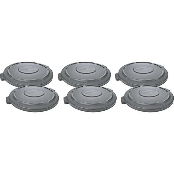 Rubbermaid Commercial Brute 20-gallon Container Lid Round - Plastic - Gray - 6 / Carton (261960GYCT)