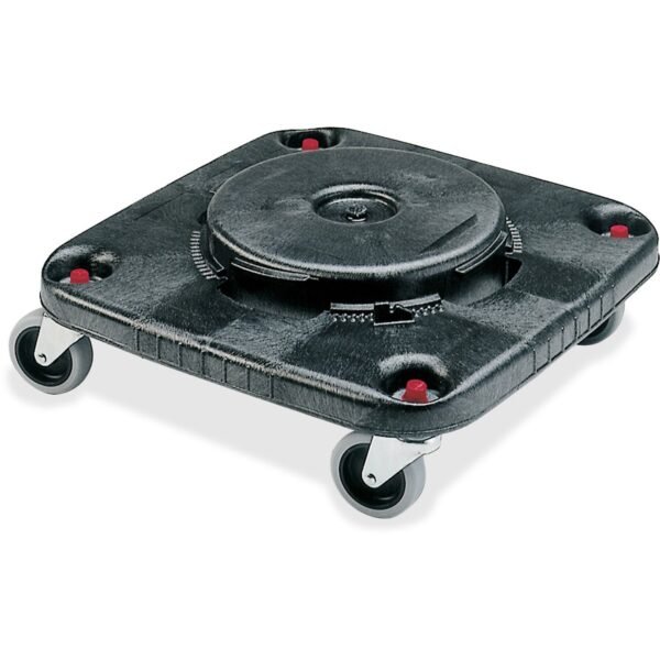 Rubbermaid Commercial Brute Square Container Dolly 300 lb Capacity - Plastic - 17.25" Width x 6.25" Height - Black - 1 Each (353000BK)
