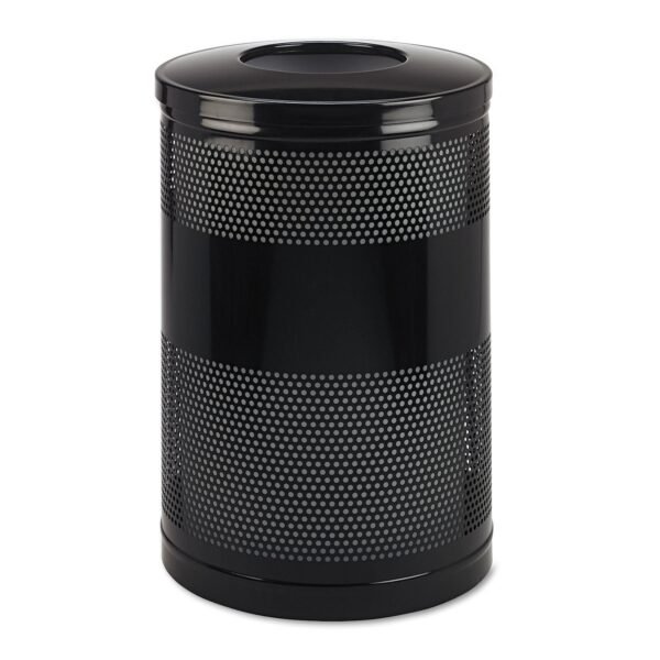 Rubbermaid Commercial Classics Perforated Open Top Receptacle, 51 gal, Steel, Black (S55ETBK)