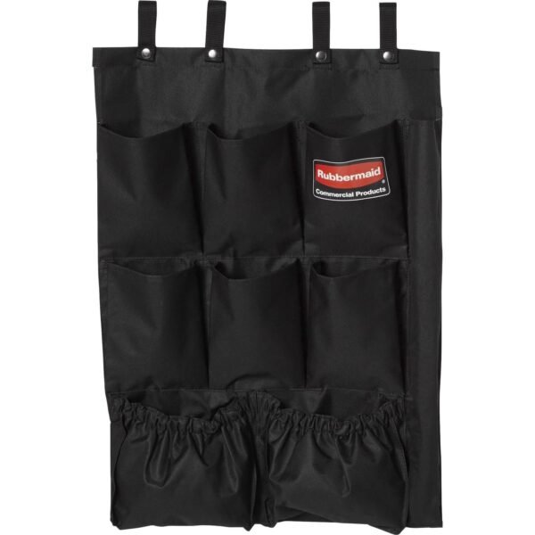 Rubbermaid Commercial Janitor's Cart 9-pocket Hanging Organizer 9 Pocket(s) - 28" Height x 19.75" Width x 1.50" Depth - Black - Fabric - 1 Each (FG9T9000BLA)