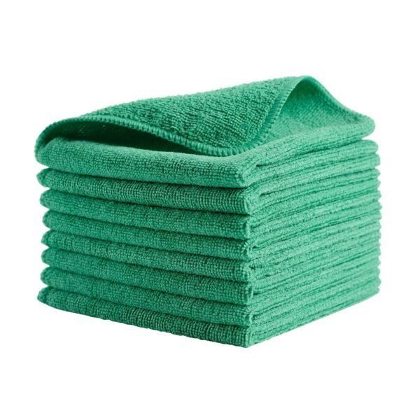 Rubbermaid Commercial Microfiber Cleaning Cloths, 16 x 16, Green, 24/Pack (1820582)