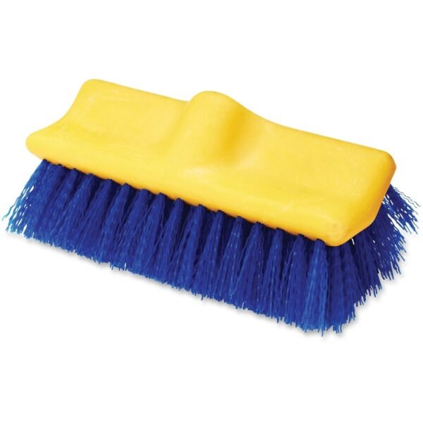 Rubbermaid Commercial Plastic Block Floor Scrub 2" Palmyra Bristle - 10" Brush Face - Blue, Yellow - 1 Each (633700BE)