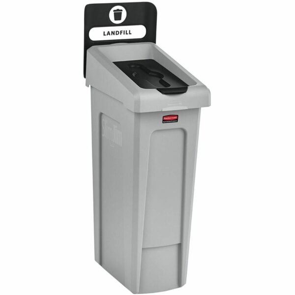 Rubbermaid Commercial Slim Jim Recycling Station 1-Stream Landfill, 23 Gal 23 gal Capacity - For Commercial - Durable, Recyclable - 40.2" Height x 12" Width x 15.2" Depth -...