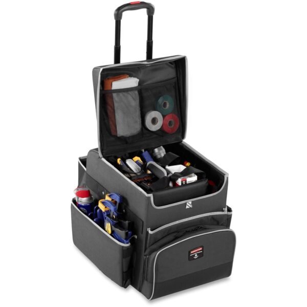 Rubbermaid Commercial Small Executive Quick Cart Telescopic Handle - 30 lb Capacity - Aluminum, Polyester, Teflon, Polypropylene - 16.50" Length x 14.30" Width x 17" Height -...