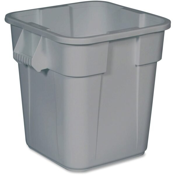 Rubbermaid Commercial Square Brute Container 28 gal Capacity - Square - Sturdy, Handle, Easy to Clean, Rounded Corner - 22.5" Height x 22.5" Width x 21.5" Depth - Plastic - Gray...