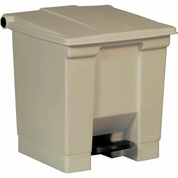 Rubbermaid Commercial Step-on Waste Container 8 gal Capacity - 17.1" Height x 15.8" Width x 16.3" Depth - Plastic - Beige - 1 Each (614300BG)