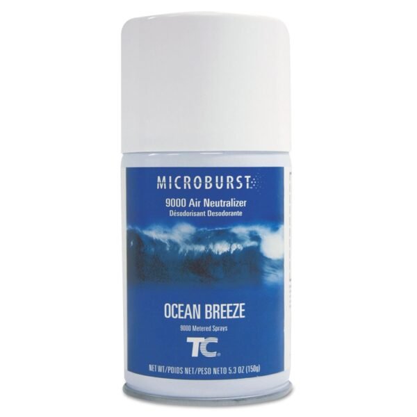 Rubbermaid Commercial TC Microburst 9000 Air Freshener Refill, Ocean Breeze, 5.3 oz Aerosol Spray, 4/Carton Spray - Ocean Breeze - Long Lasting - 4 / Carton (4012471)